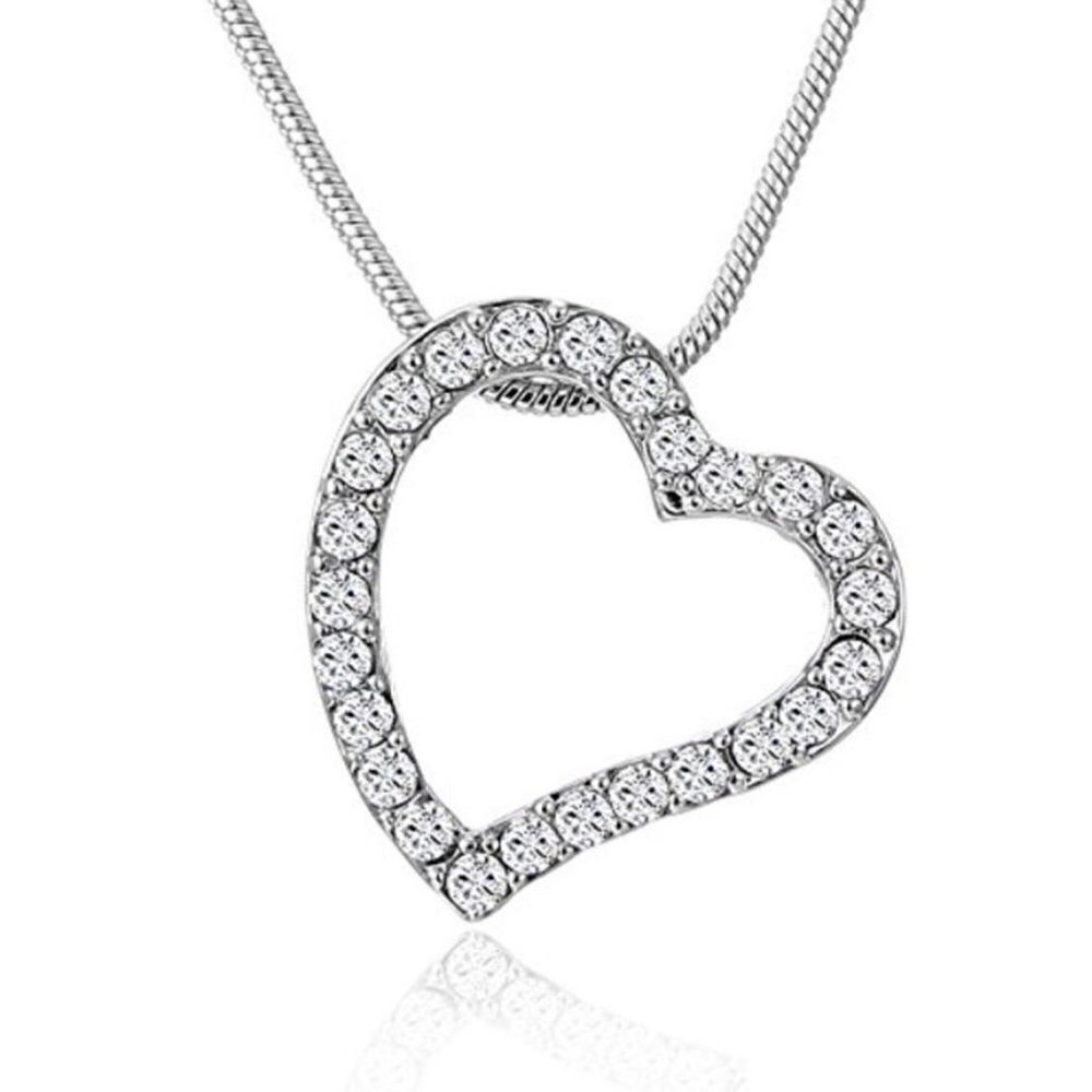 Swarovski Open Heart Silver Necklace